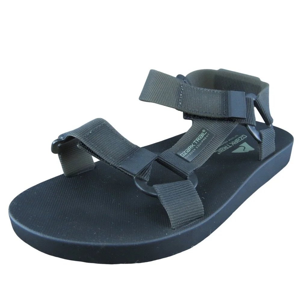 Ozark Trail  Men Sport Sandals Black Synthetic‎ Hook & Loop Size 11 Medium